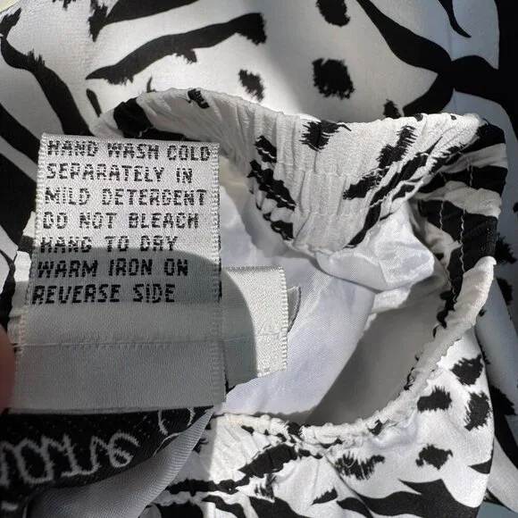 Diane Gilman Vintage Womens‎ Silk Zebra Print Knee Length Skirt S Glam Party - Picture 7 of 8